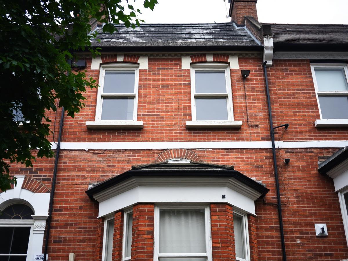 Victorian townhouse facade before restoration